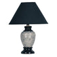 HomeRoots 13" Black Ceramic Bedside Table Lamp With Black Shade