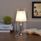 HomeRoots 13" Clear Metal Bedside Table Lamp With Clear Shade