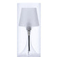 HomeRoots 13" Clear Metal Bedside Table Lamp With Clear Shade