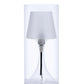 HomeRoots 13" Clear Metal Bedside Table Lamp With Clear Shade