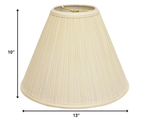 HomeRoots 13" Deep Cone Broadcloth Lampshade in Ivory Finish