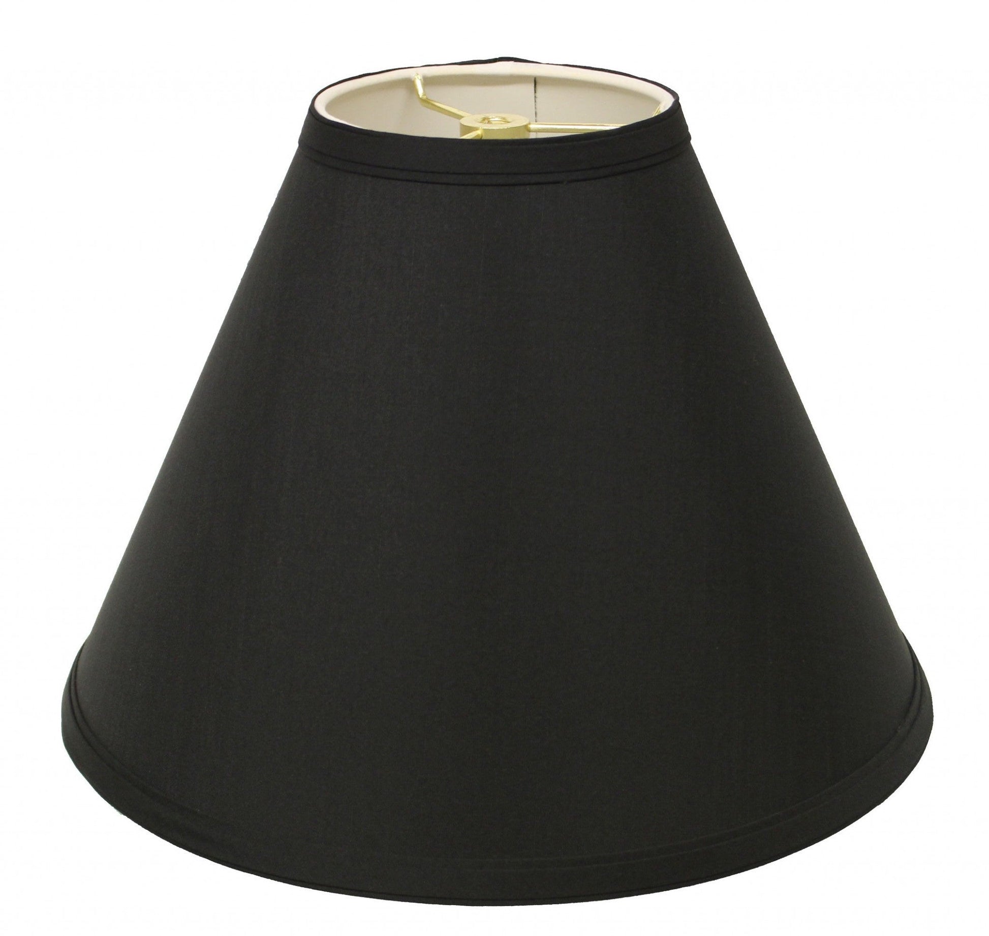 HomeRoots 13" Deep Cone Shantung Lampshade in Jet Black Finish