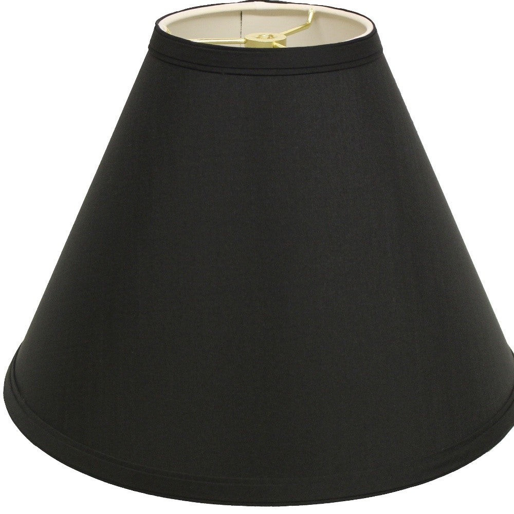 HomeRoots 13" Deep Cone Shantung Lampshade in Jet Black Finish