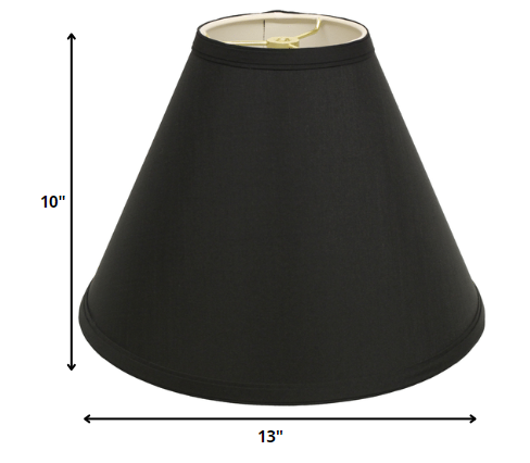 HomeRoots 13" Deep Cone Shantung Lampshade in Jet Black Finish