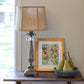 HomeRoots 13" Drum Throwback Burlap Lampshade With Golden Fiber Finish