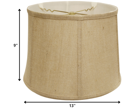 HomeRoots 13" Drum Throwback Burlap Lampshade With Golden Fiber Finish