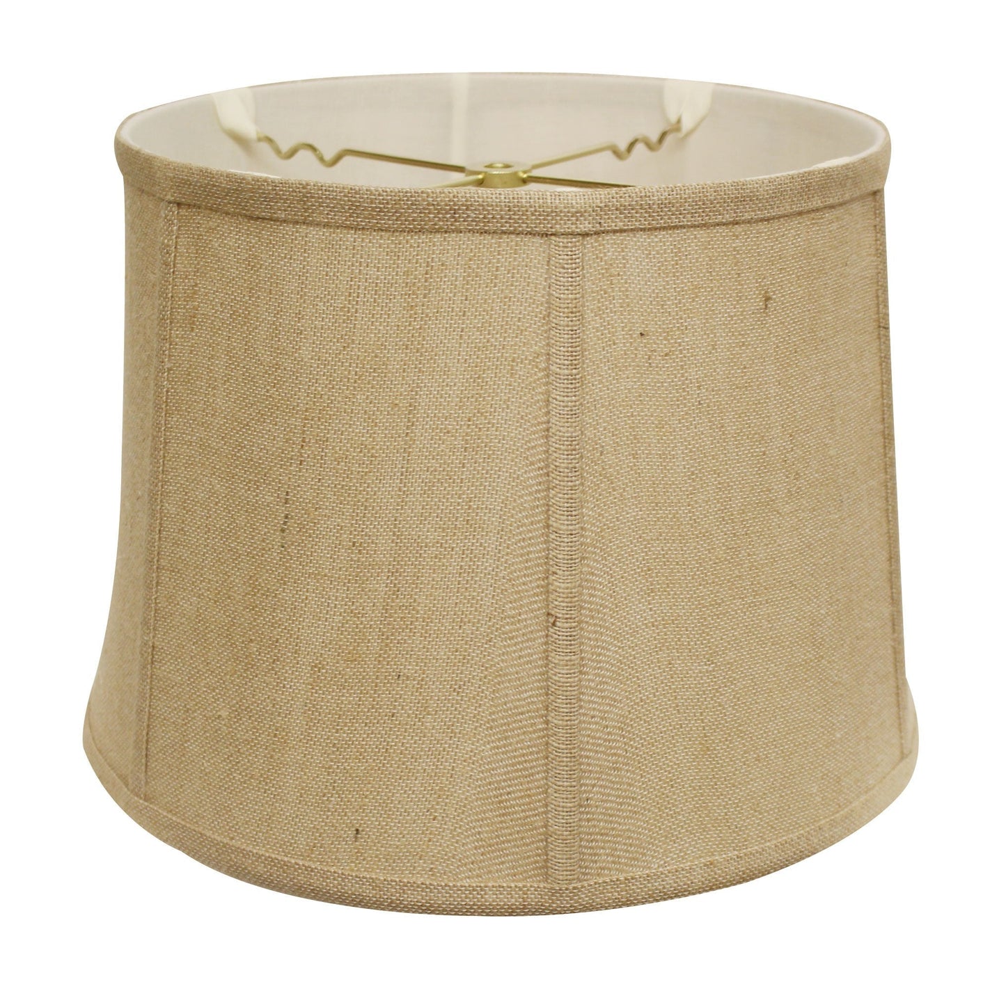 HomeRoots 13" Drum Throwback Burlap Lampshade With Golden Fiber Finish