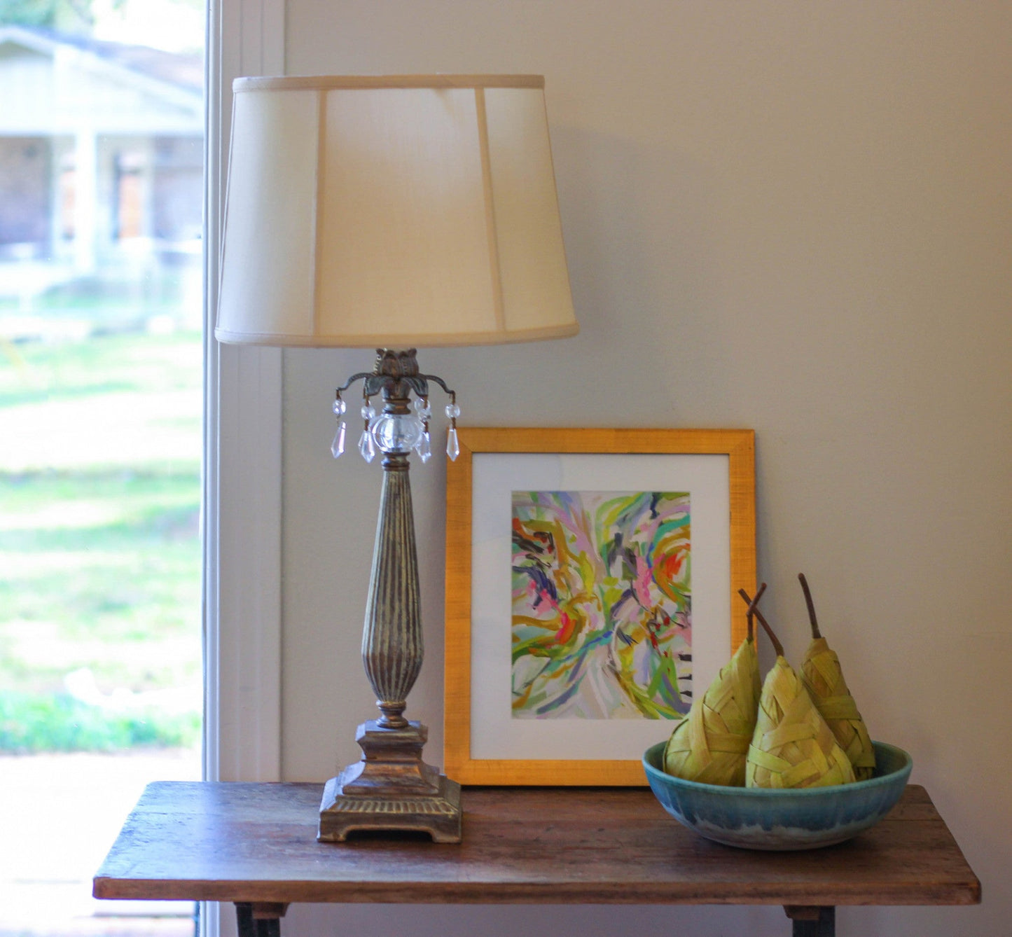 HomeRoots 13" Inherent Throwback Drum Pongee Silk Lampshade With Natural Finish