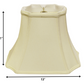HomeRoots 13" Inverted Rectangle Shantung Lampshade in Ivory Finish