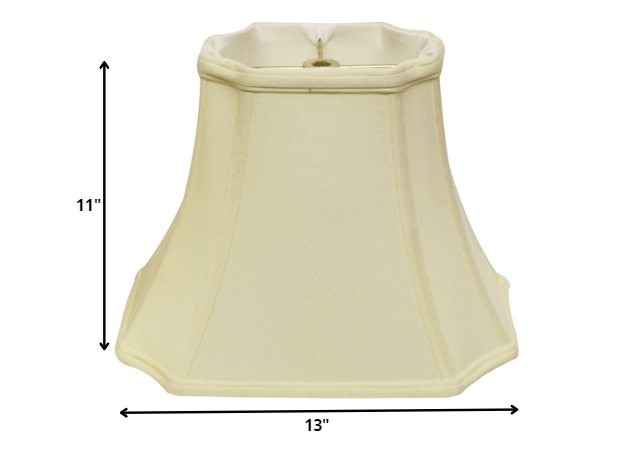 HomeRoots 13" Inverted Rectangle Shantung Lampshade in Ivory Finish