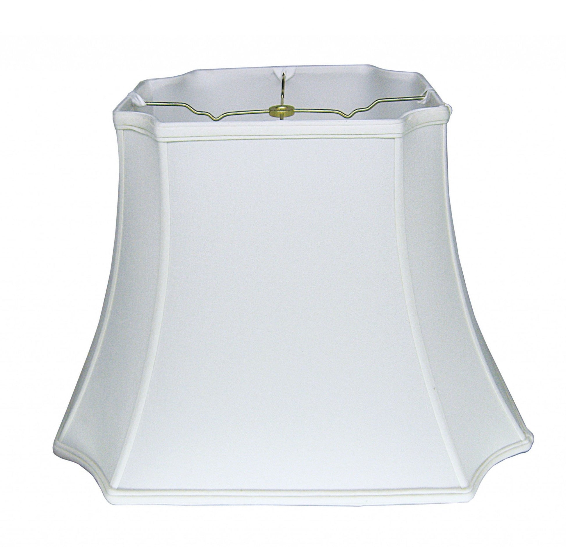 HomeRoots 13" Inverted Rectangle Shantung Lampshade in Snow Finish