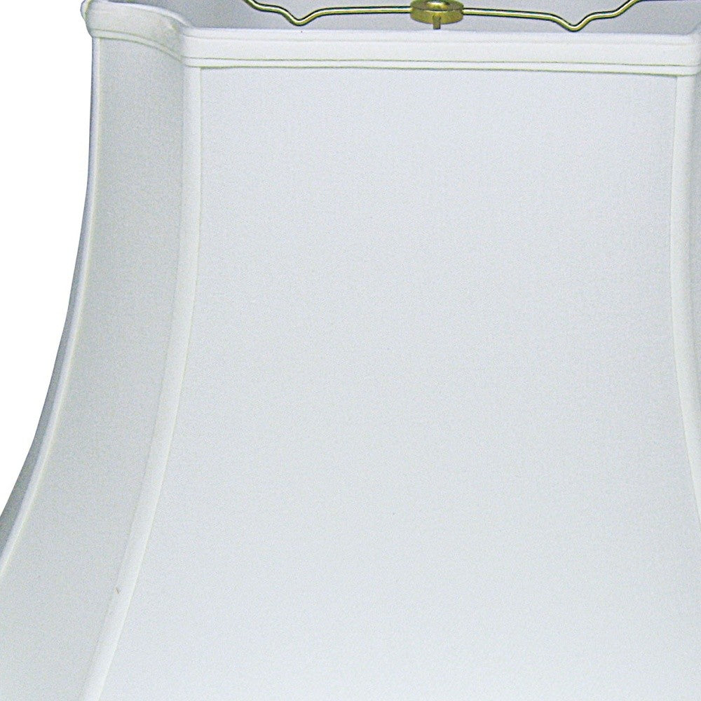 HomeRoots 13" Inverted Rectangle Shantung Lampshade in Snow Finish