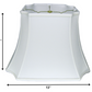 HomeRoots 13" Inverted Rectangle Shantung Lampshade in Snow Finish