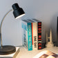 HomeRoots 13" Metal Gooseneck Desk Lamp in Black and Silver Finish