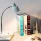 HomeRoots 13" Metal Gooseneck Desk Lamp in White and Silver Finish