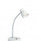 HomeRoots 13" Metal Gooseneck Desk Lamp in White and Silver Finish