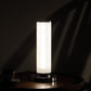 HomeRoots 13” Modern Sand Crystal And Steel Table Lamp With White Finish