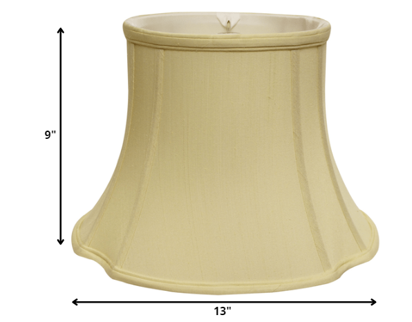 HomeRoots 13" Reversed Oval Monay Shantung Lampshade in Antique White Finish