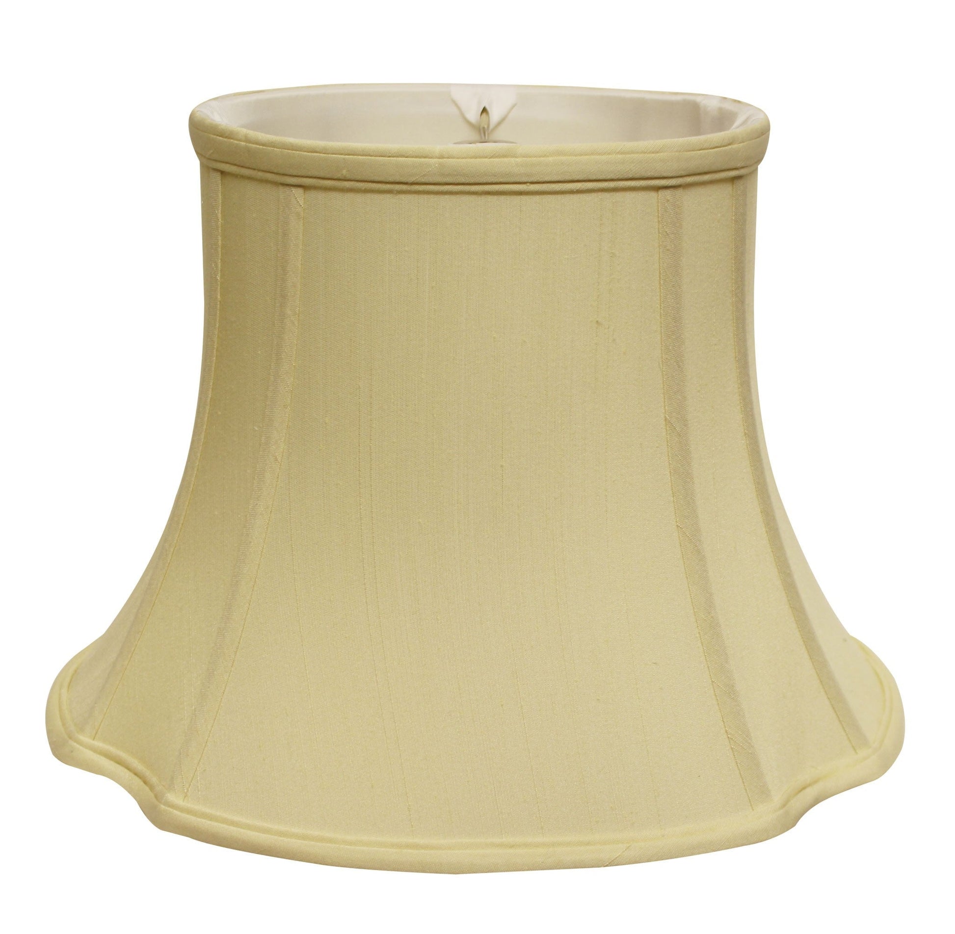 HomeRoots 13" Reversed Oval Monay Shantung Lampshade in Antique White Finish