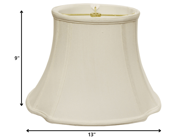 HomeRoots 13" Reversed Oval Monay Shantung Lampshade in White Finish