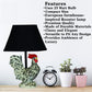 HomeRoots 13" Rustic Farmhouse Rooster Accent Lamp With Black Shade