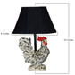 HomeRoots 13" Rustic Farmhouse Rooster Accent Lamp With Black Shade