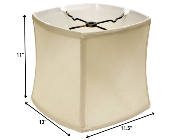 HomeRoots 13" Soft Box Paperback Pongee Silk Lampshade in Ivory Finish