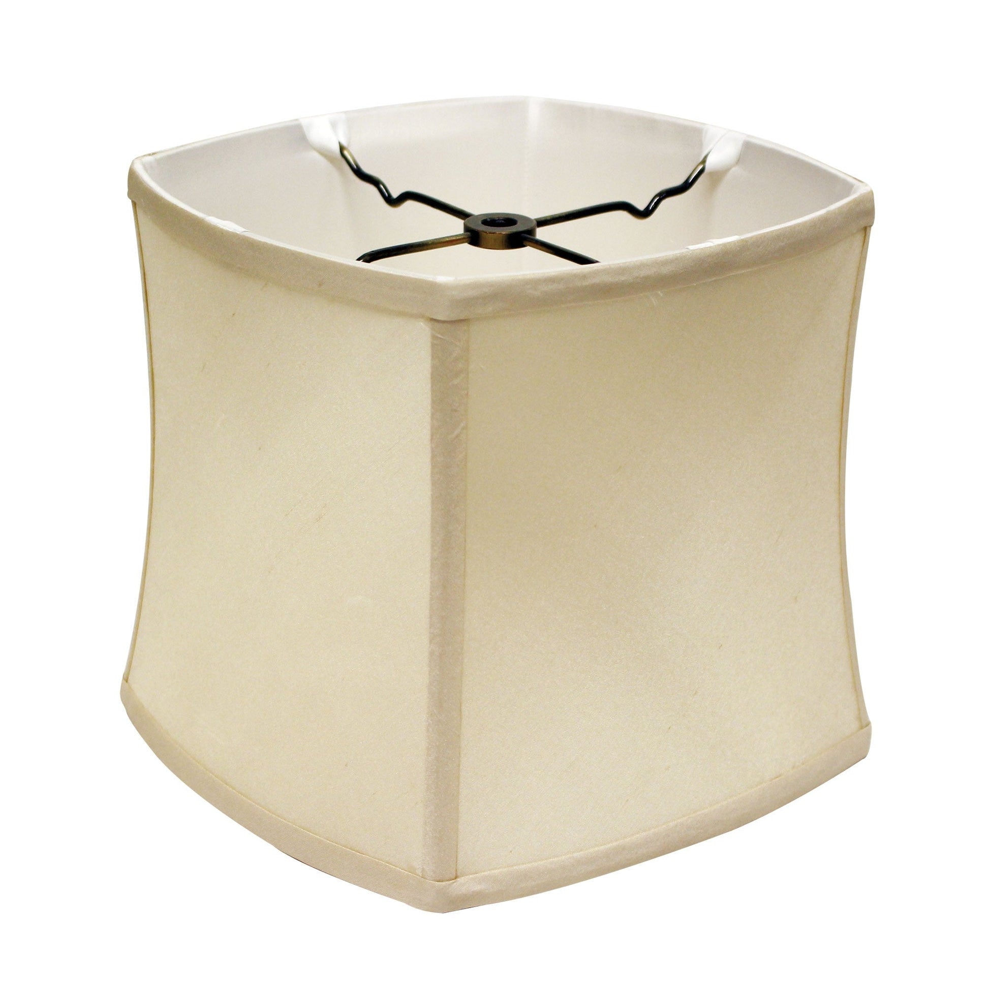 HomeRoots 13" Soft Box Paperback Pongee Silk Lampshade in Ivory Finish