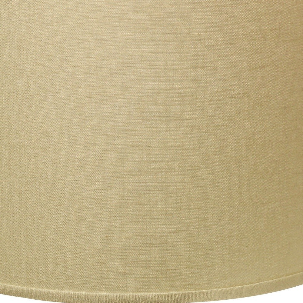 HomeRoots 13" Throwback Drum Linen Lampshade With Beige Parchment Finish