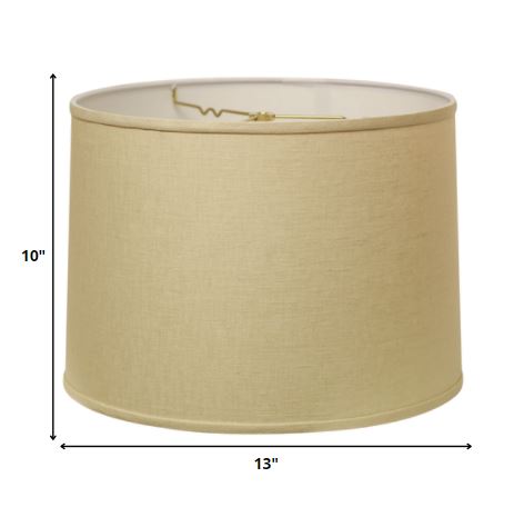 HomeRoots 13" Throwback Drum Linen Lampshade With Beige Parchment Finish