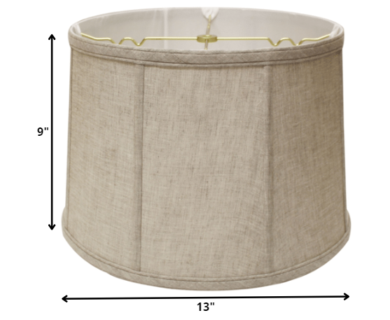 HomeRoots 13" Throwback Drum Linen Lampshade in Cream Finish