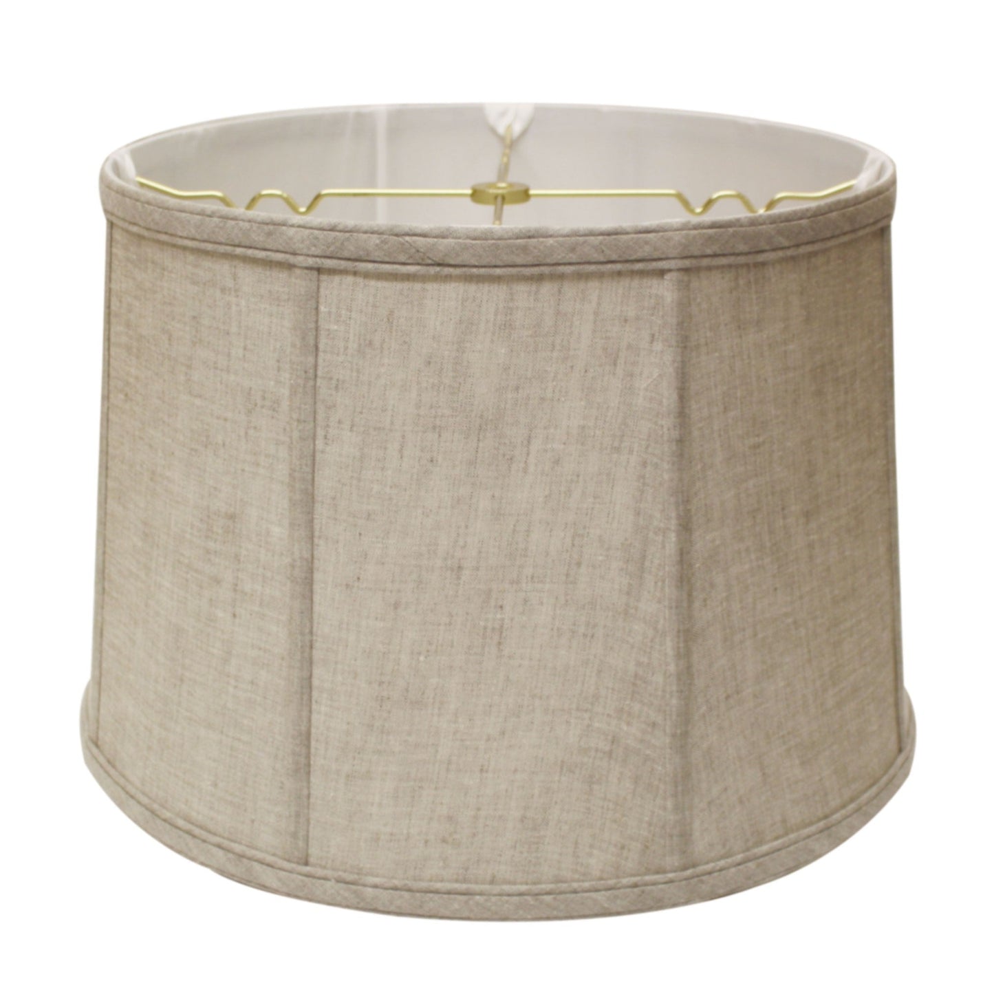 HomeRoots 13" Throwback Drum Linen Lampshade in Cream Finish