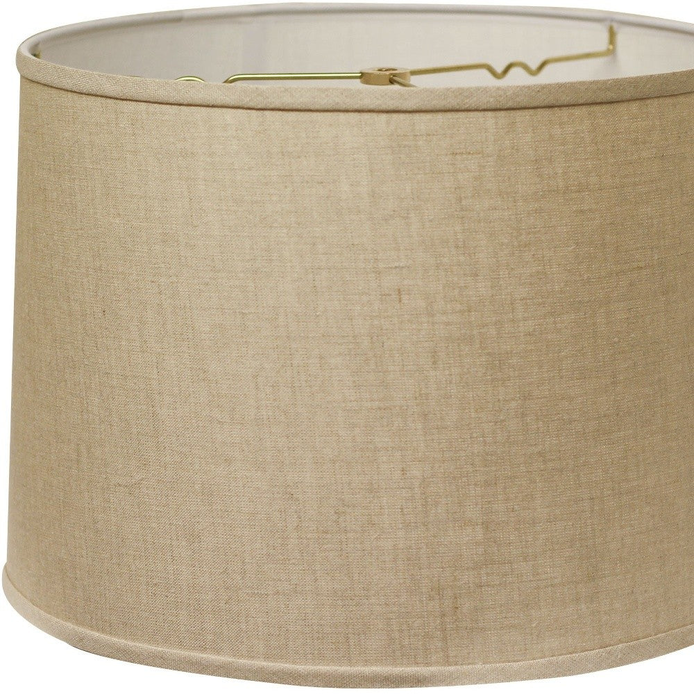 HomeRoots 13" Throwback Drum Linen Lampshade in Dark Wheat Finish