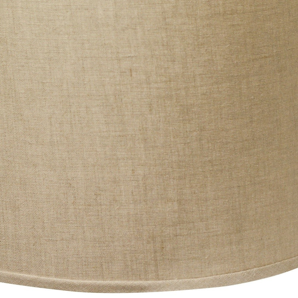 HomeRoots 13" Throwback Drum Linen Lampshade in Dark Wheat Finish