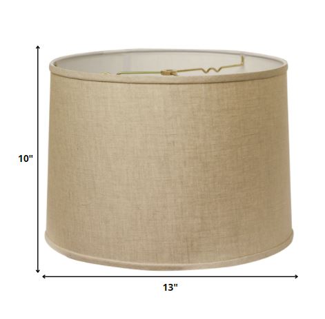 HomeRoots 13" Throwback Drum Linen Lampshade in Dark Wheat Finish