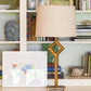 HomeRoots 13" Throwback Drum Linen Lampshade in Light Wheat Finish
