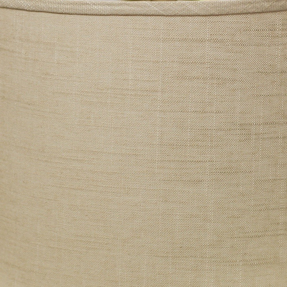 HomeRoots 13" Throwback Drum Linen Lampshade in Light Wheat Finish