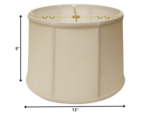 HomeRoots 13" Throwback Drum Linen Lampshade in Off White Finish