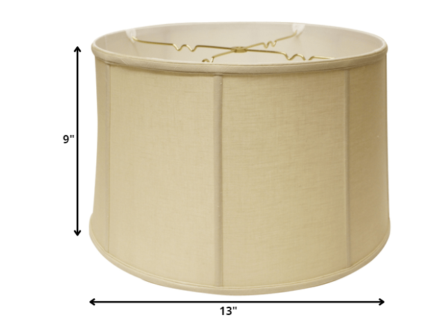 HomeRoots 13" Throwback Drum Linen Lampshade in Pale Brown Finish