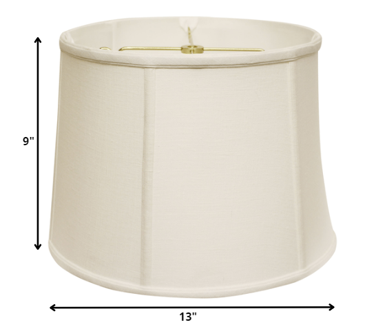 HomeRoots 13" Throwback Drum Linen Lampshade in White Finish