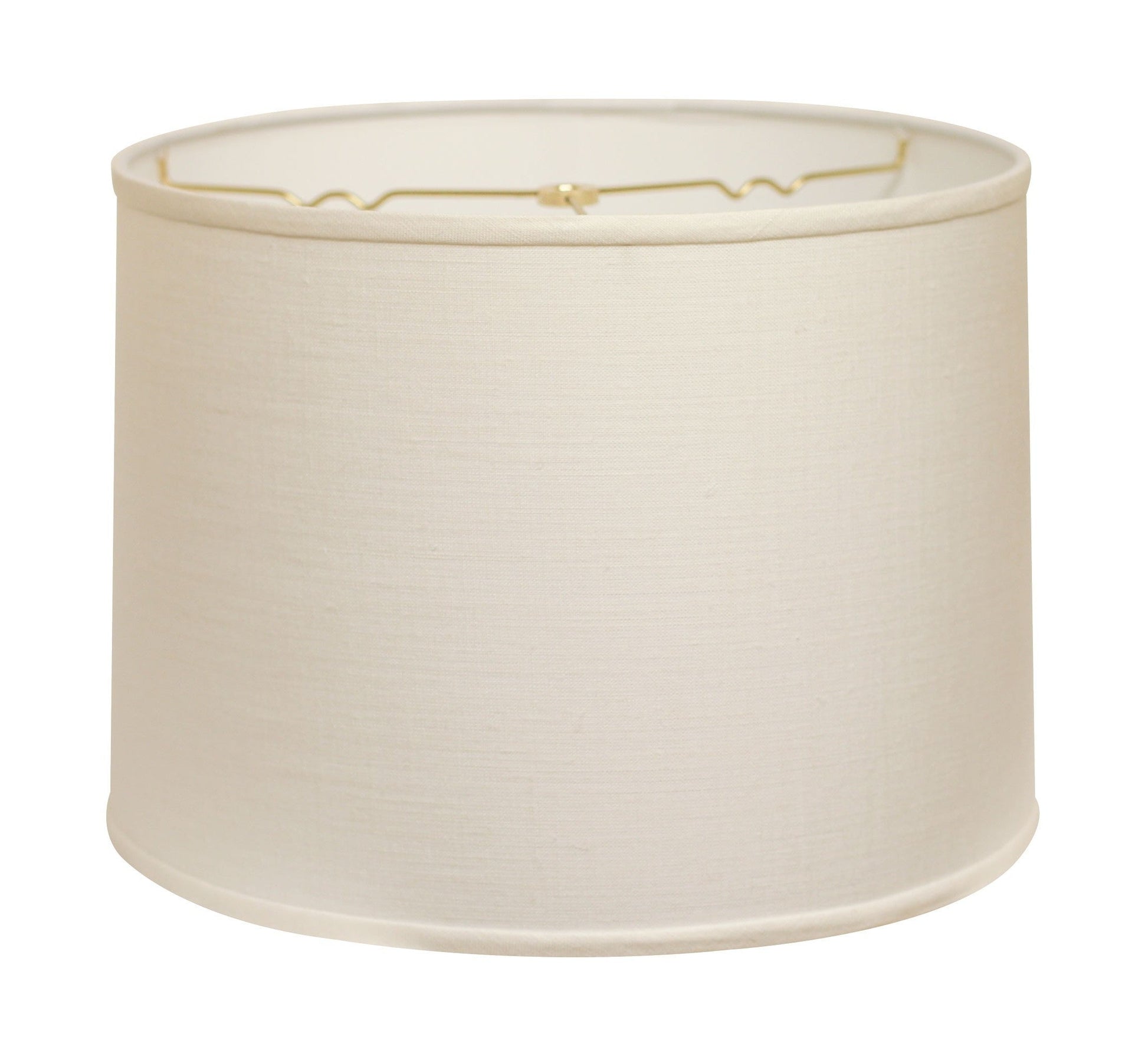 HomeRoots 13" Throwback Drum Linen Lampshade in White Finish