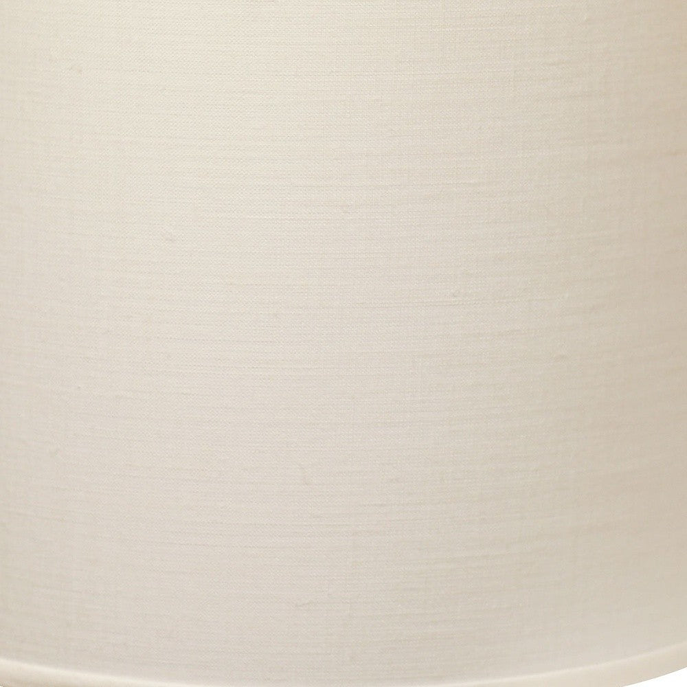 HomeRoots 13" Throwback Drum Linen Lampshade in White Finish