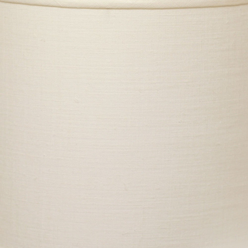 HomeRoots 13" Throwback Drum Linen Lampshade in White Finish