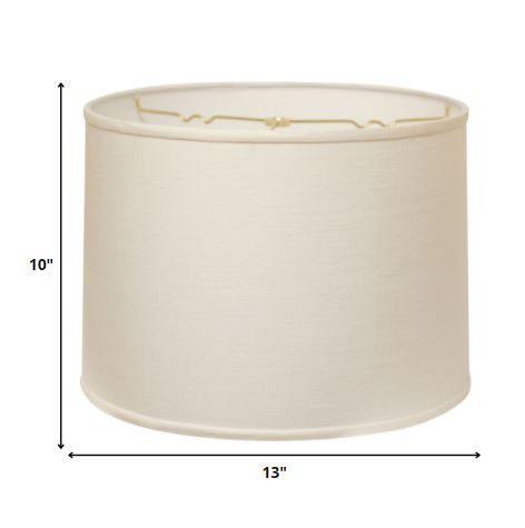 HomeRoots 13" Throwback Drum Linen Lampshade in White Finish