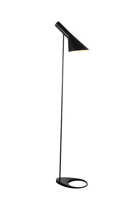 HomeRoots 13" x 51" Floor Lamp in Black Metal Finish