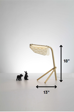 HomeRoots 13" x 7" x 18" Table Lamp With Golden Carbon Steel Finish
