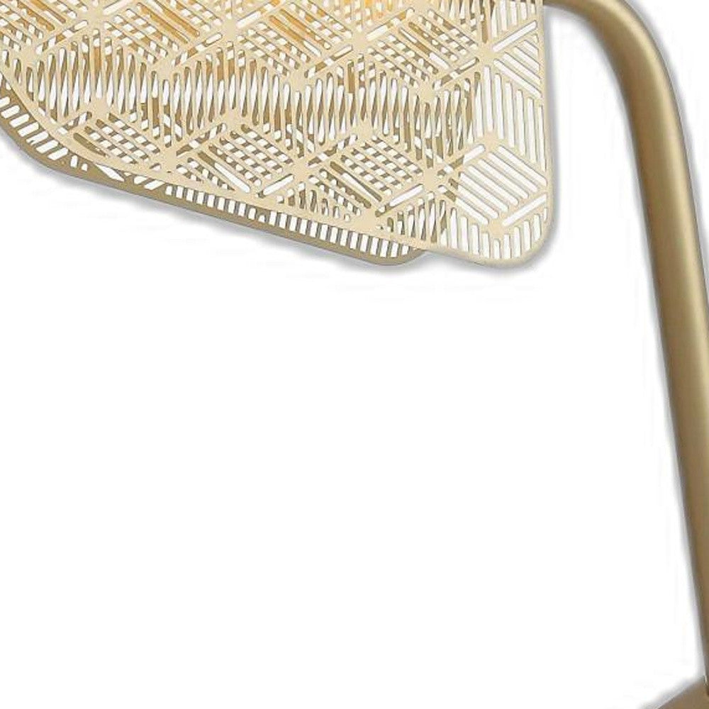 HomeRoots 13" x 7" x 18" Table Lamp With Golden Carbon Steel Finish
