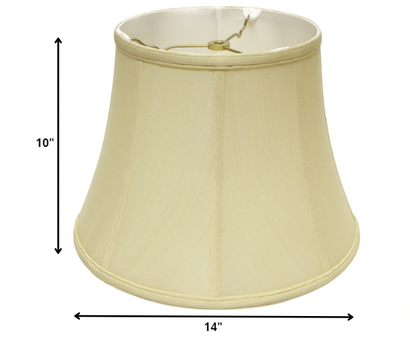 HomeRoots 14" Altered Bell Monay Shantung Lampshade in Antique White Finish