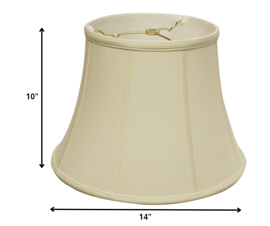 HomeRoots 14" Altered Bell Monay Shantung Lampshade in Ivory Finish