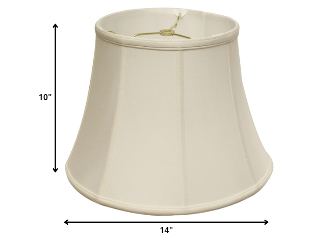 HomeRoots 14" Altered Bell Monay Shantung Lampshade in White Finish